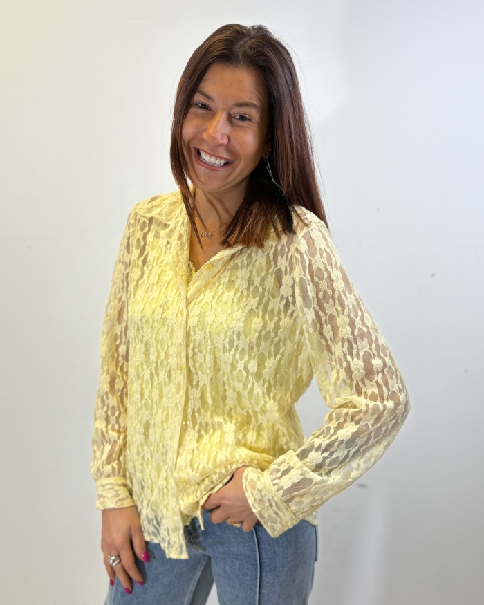 Chemisier dentelle Faustina Jaune