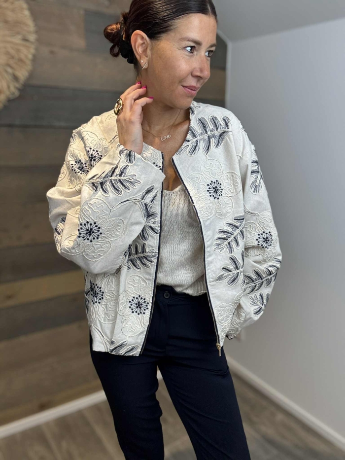 Veste Fleur Bleu Marine