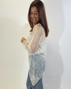 Blouse Doublé dentelle beige