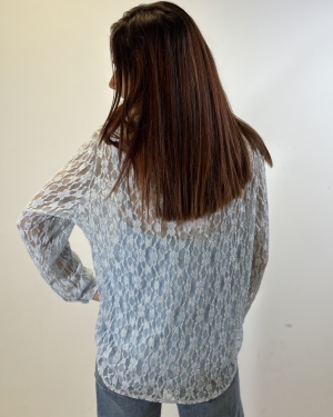 Chemisier Dentelle Faustina Bleu