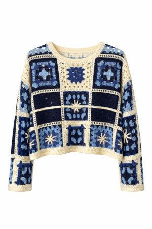 Pull court Azélie Bleu